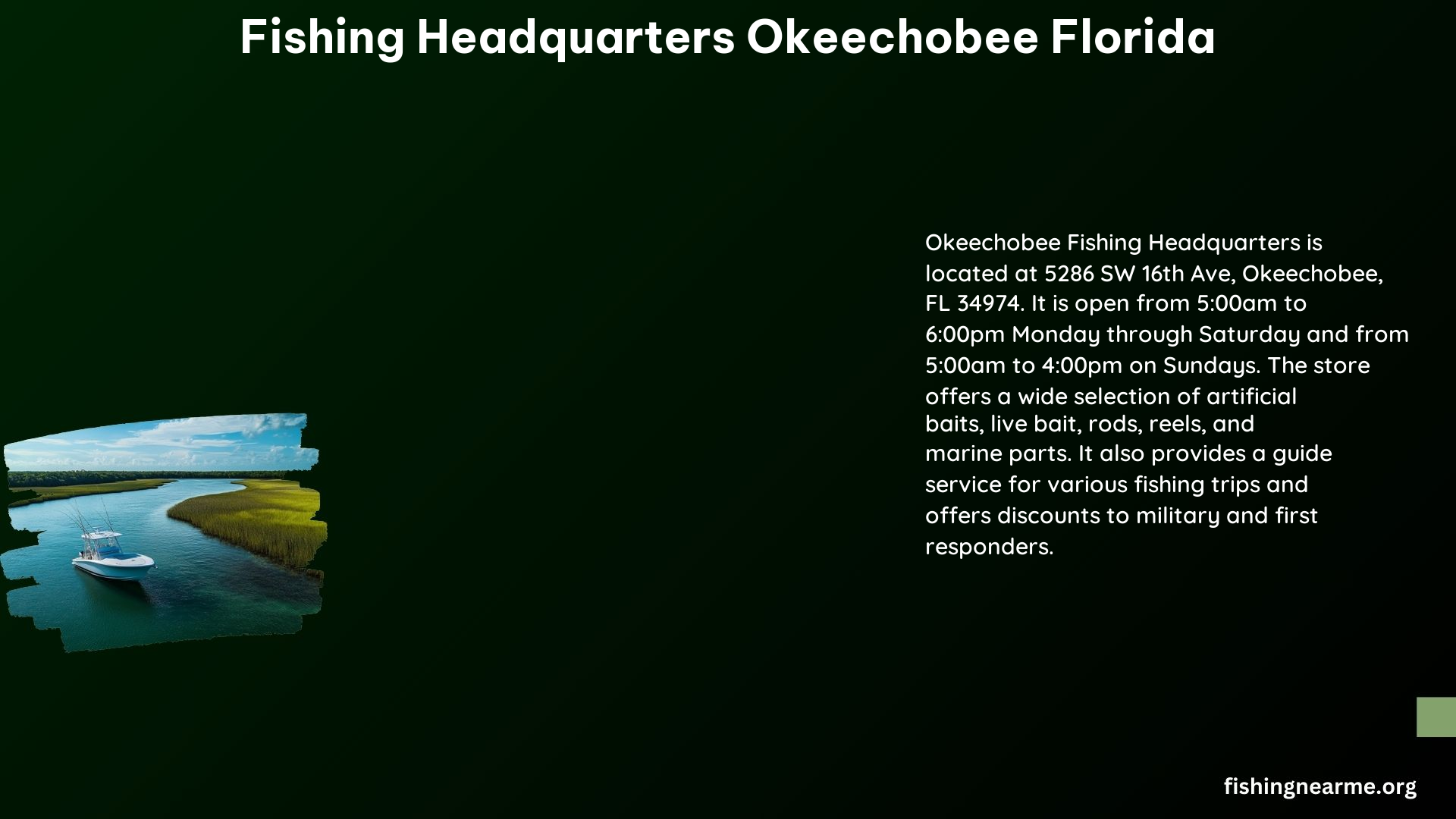 Fishing Headquarters Okeechobee Florida