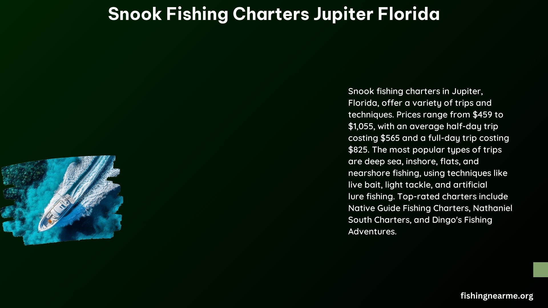 Snook Fishing Charters Jupiter Florida