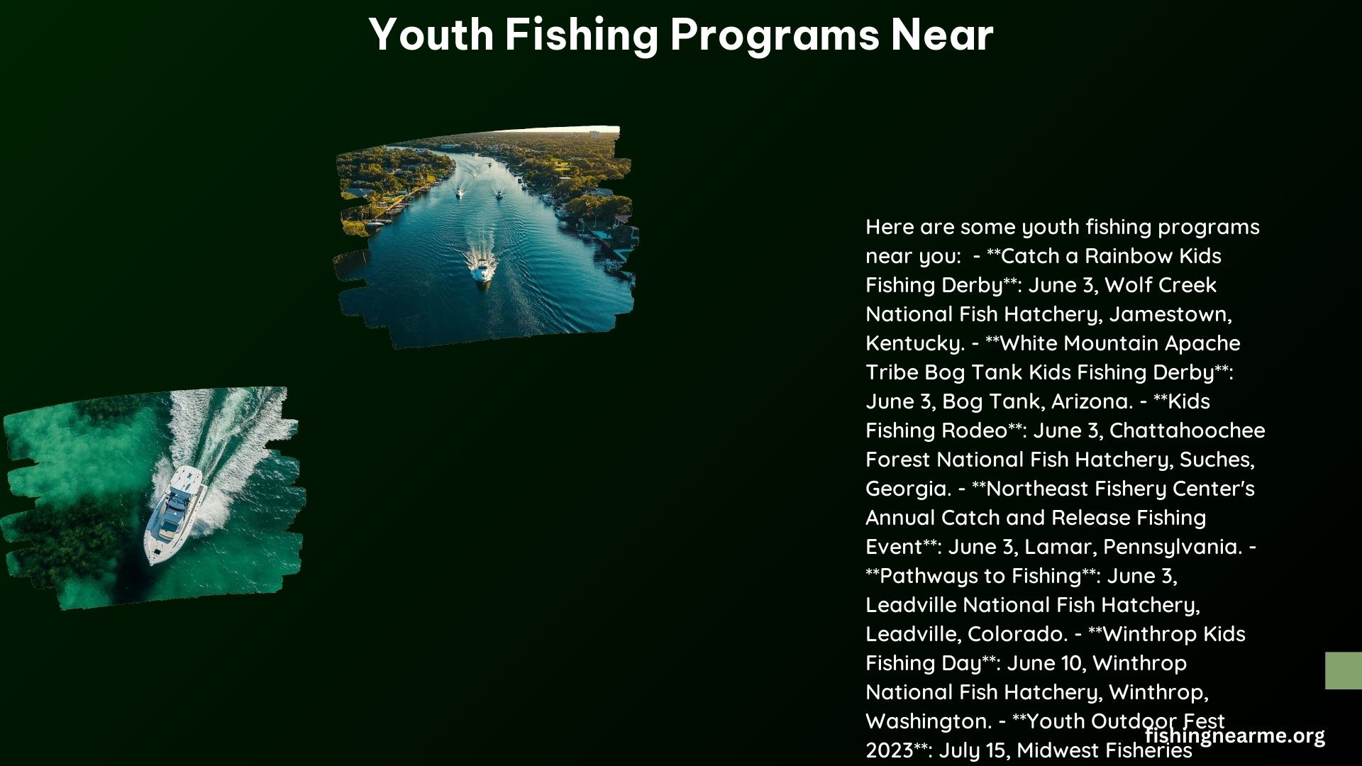 Youth Fishing Programs Near